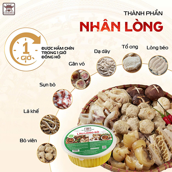 Thành Phần Lẩu Lòng Bò Chợ Viềng