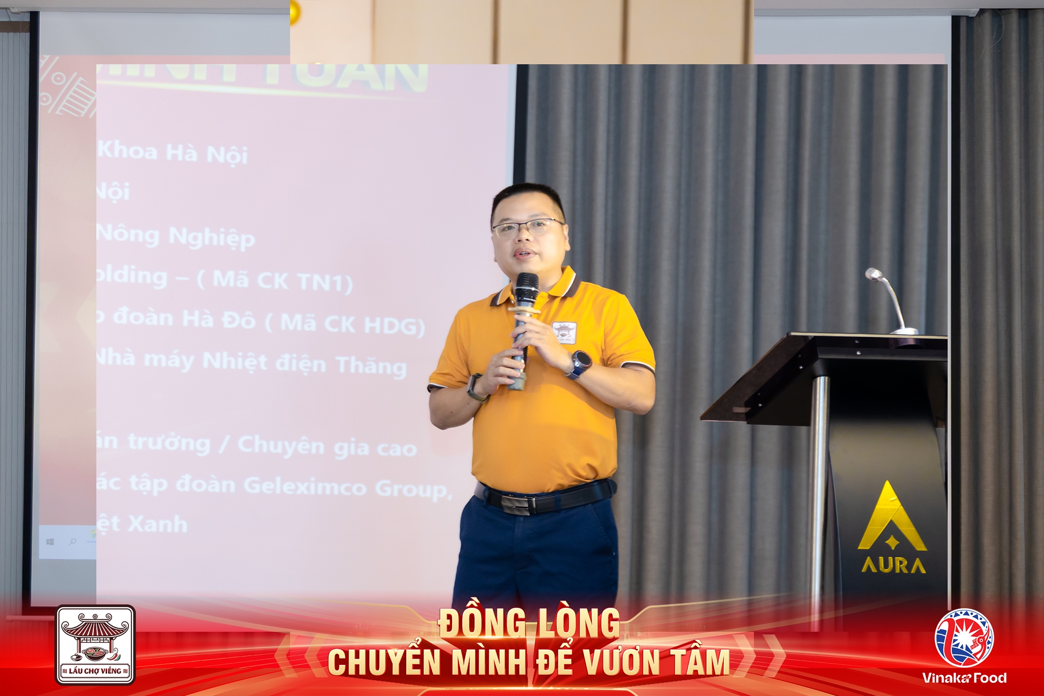 Cố vấn Tài chính HĐQT Chợ Viềng Food - Hoàng Minh Tuấn khẳng định theo đuổi triết lý “Kinh doanh chính trực” chính là nền tảng vững chắc để doanh nghiệp bứt phá - Ảnh: CVF