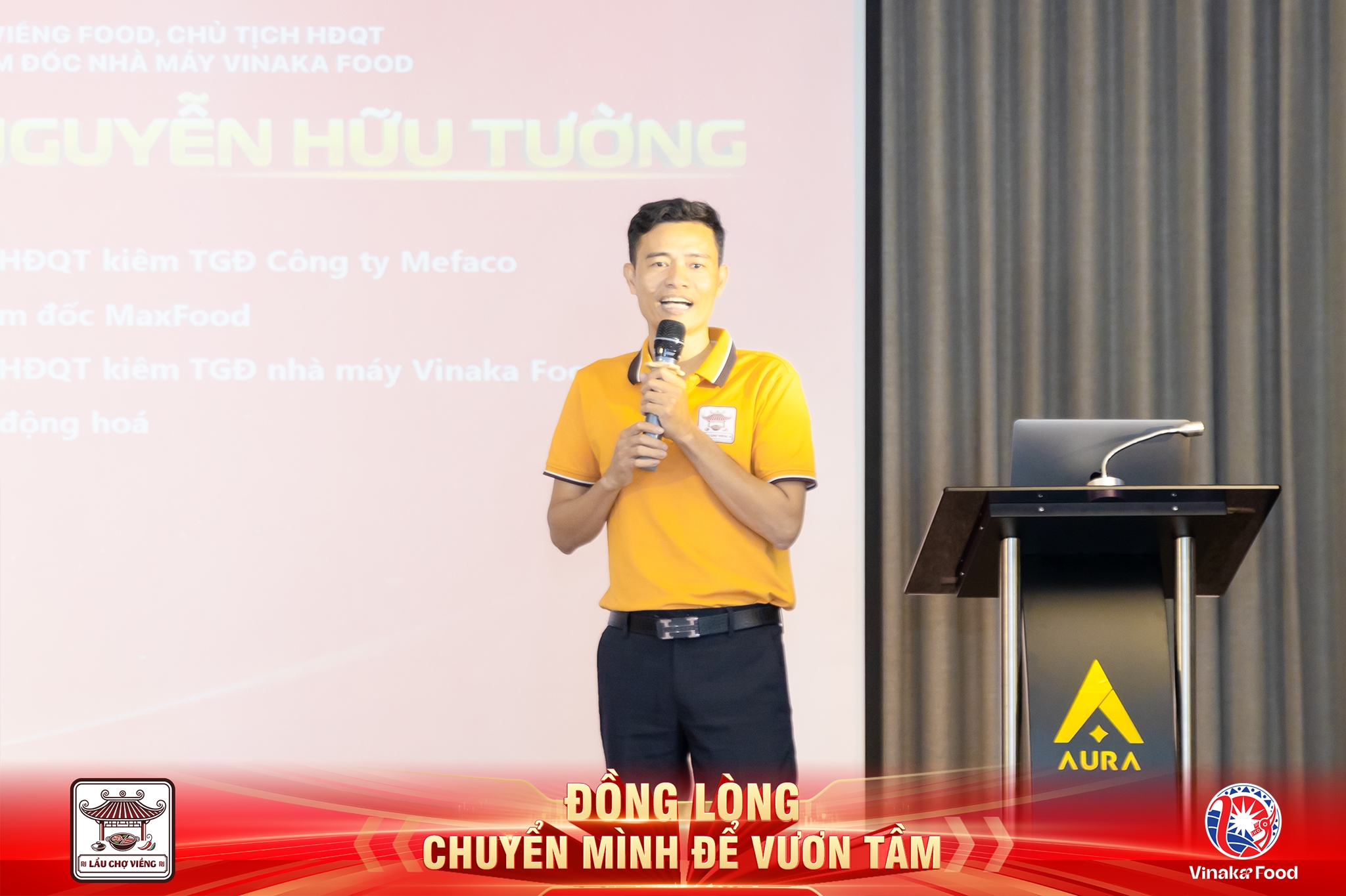 Tổng Giám đốc nhà máy Vinaka Food - Nguyễn Hữu Tường chia sẻ hành trình "thần tốc" nâng cấp nhà máy từ 200m² lên 2.000m² đảm bảo năng lực sản xuất - Ảnh: CVF