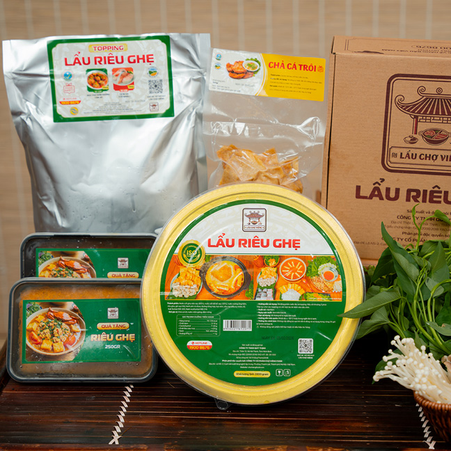 Set riêu ghẹ đầy đủ topping