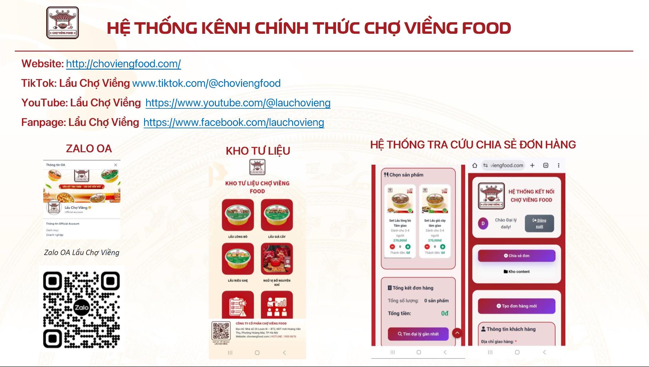 Kho tư liệu trực tuyến được cập nhật hàng ngày giúp đại lý thuận tiện sử dụng bài viết, hình ảnh, video chính thức của Chợ Viềng Food để truyền thông