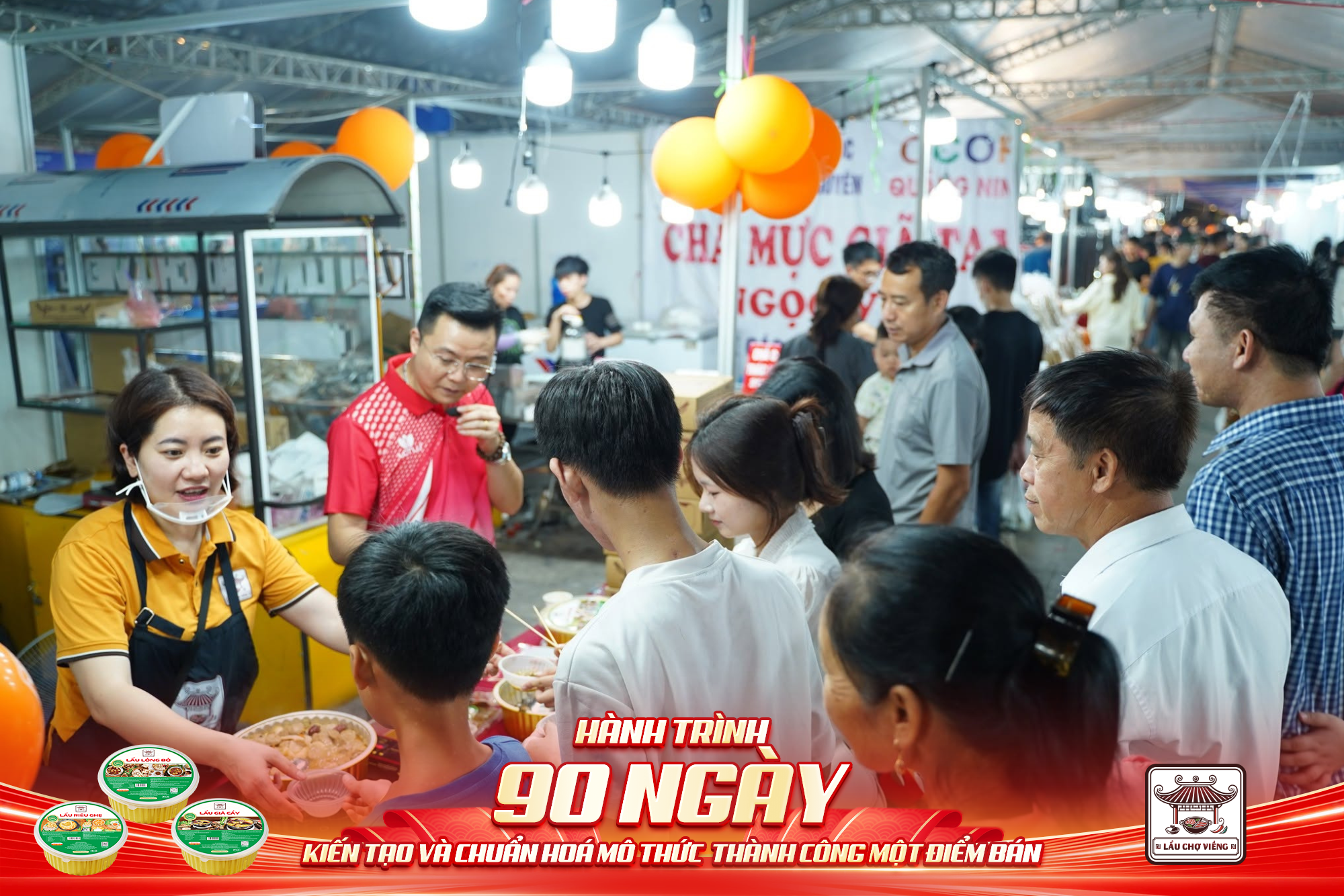 Gian hàng Lẩu Chợ Viềng thu hút đông đảo khách tham quan tại Hội chợ Hùng Vương 2026