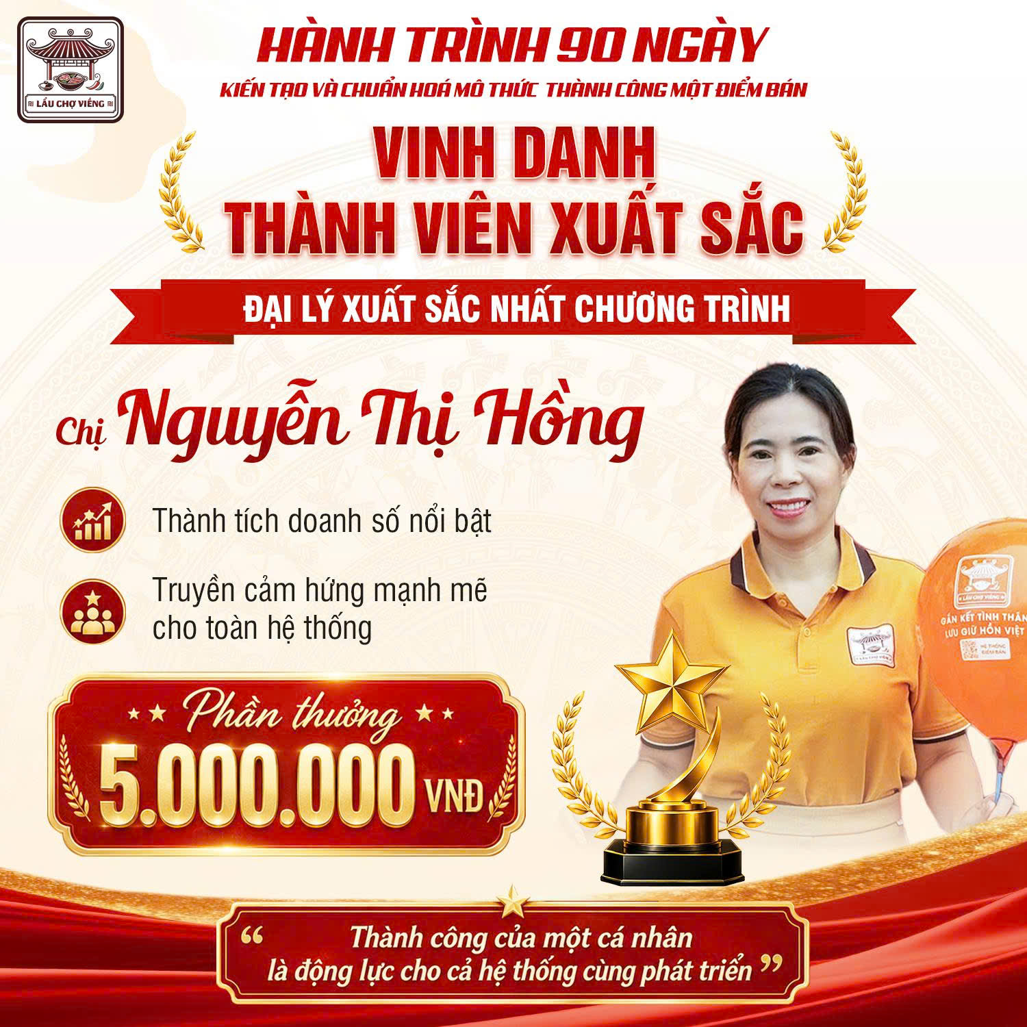 Vinh danh đại lý xuất sắc nhất Hành trình 90 ngày