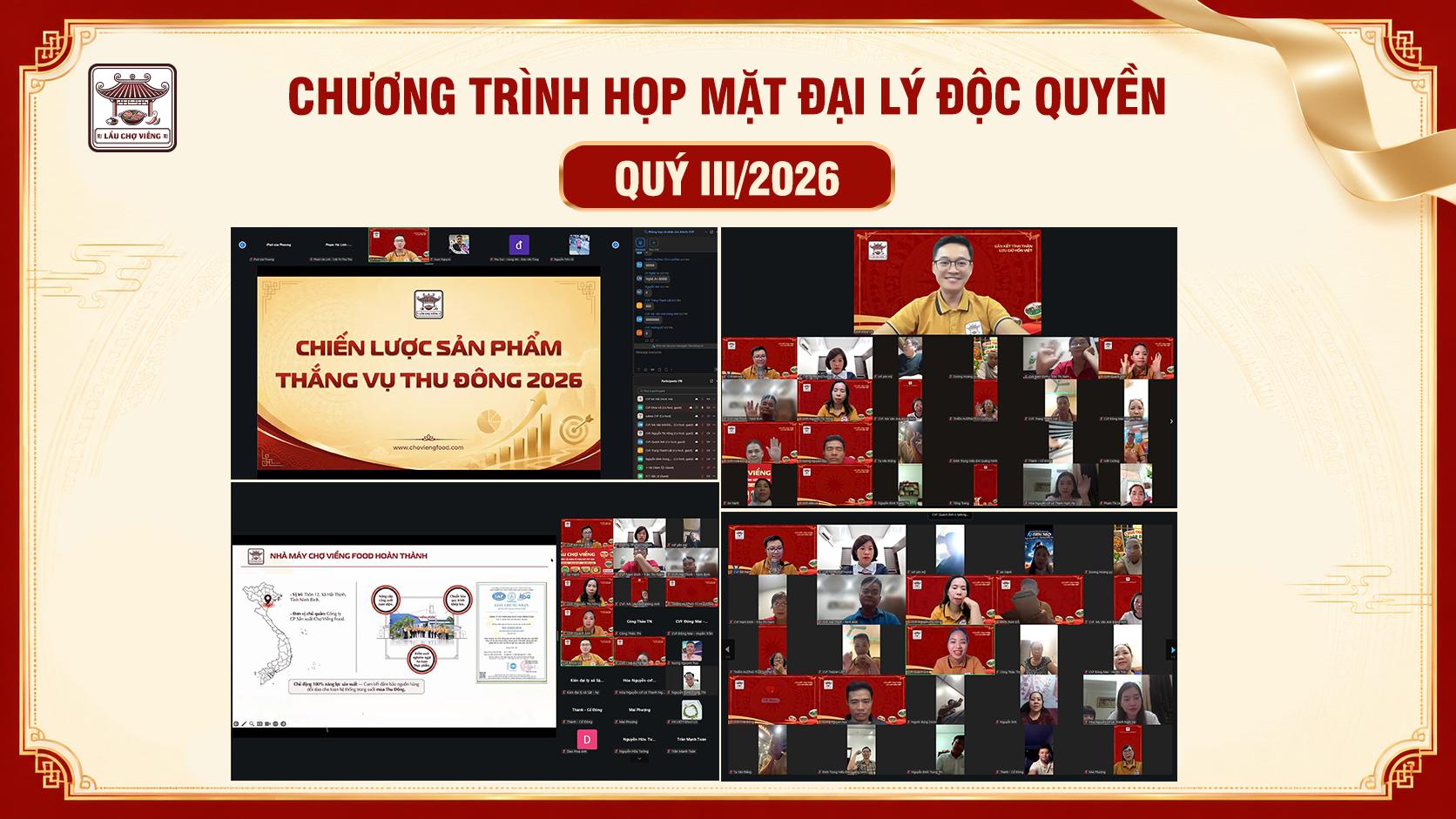 Chương trình Zoom tối 7/7 quy tụ đông đảo đại lý độc quyền Lẩu Chợ Viềng trên toàn quốc