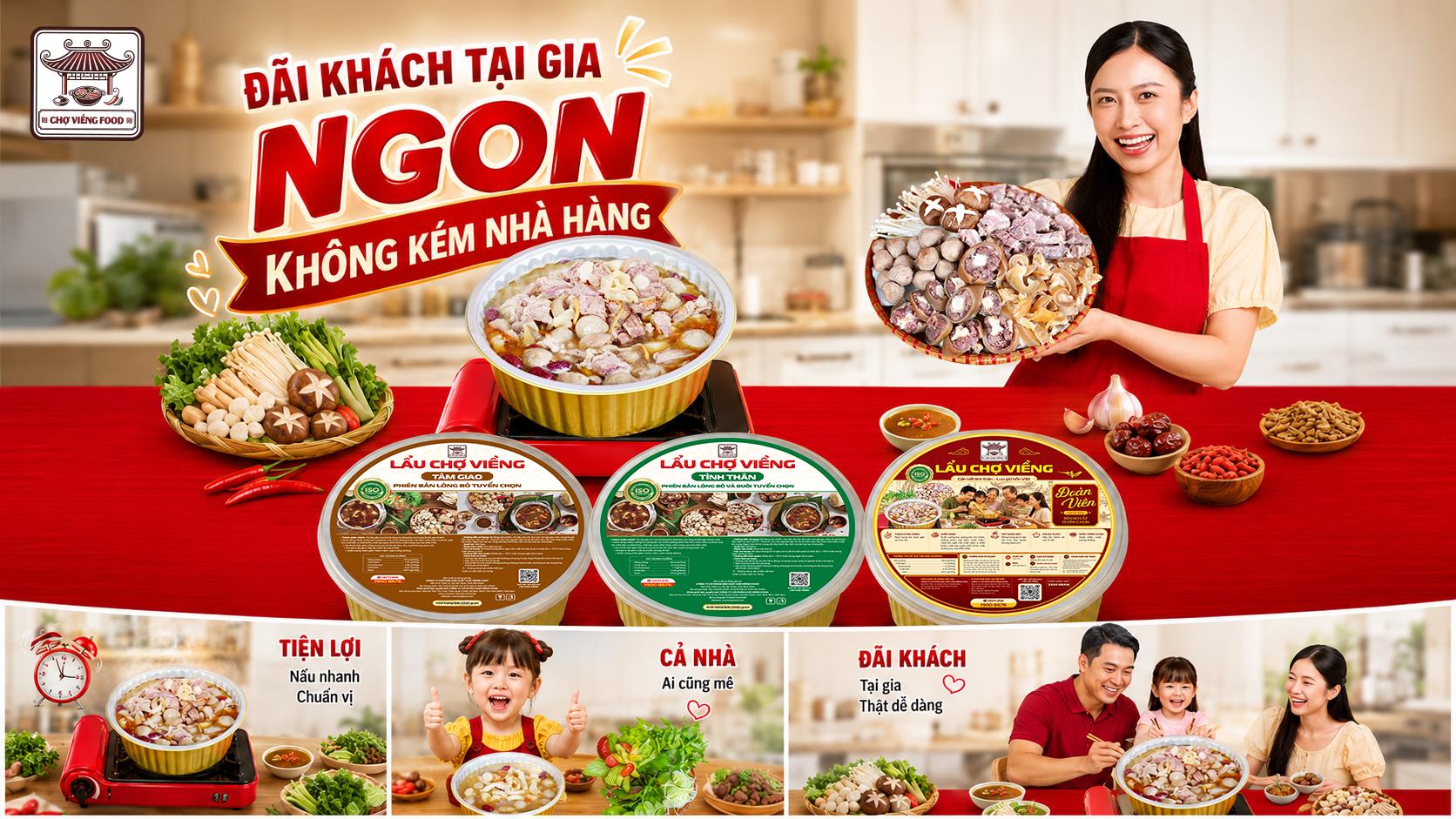 Bộ 3 sản phẩm mới Lẩu Chợ Viềng