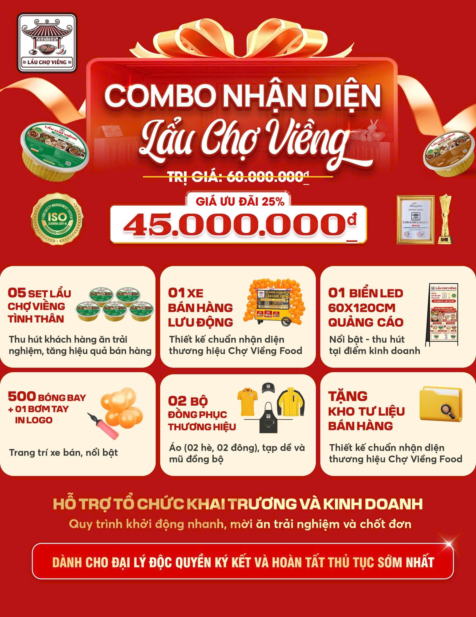 Gói hỗ trợ Combo nhận diện giúp Đại lý độc quyền khởi động kinh doanh nhanh chóng